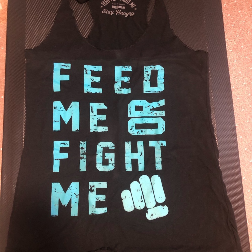 Feed Me Fight Me racerback tank